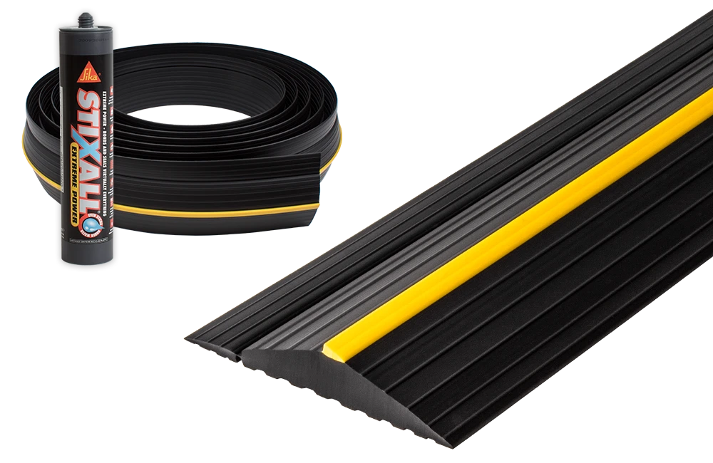 Weather Defender Original Garage Door Seal Kit with garage door threshold seal and adhesive.